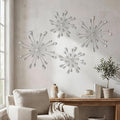 ZEXUIRU 4 Set Silver Starburst Wall Art by ZEXUIRU