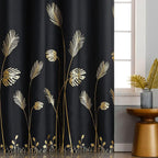 Palm Tree Leaf and Wheat Blackout Curtains Thermal Insulated Gold Print Light - Image 2