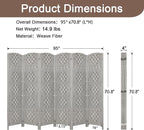 RHF Room Divider Panel, Partition Room Dividers, 6Panel Privacy Screen - Image 3