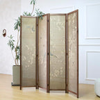 4 Panel Bamboo Room Divider Screen, Double-Sided Privacy Screen | Double-Sided - Image 2