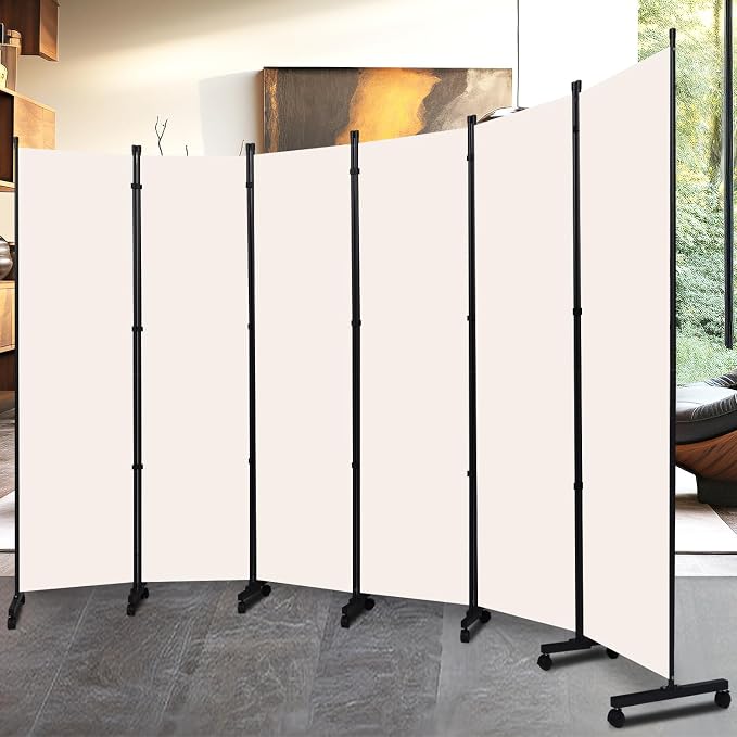 Room Divider 6 Panel-132''Wide Folding Privacy Screen, Large Partition Wall | by HOMSCREENER
