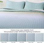 Quilt Set Full Queen Size 3 Piece, Gradient Green Pattern Printed Bedding - Image 5