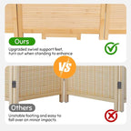 Bamboo Mesh Woven Room Divider 5.6FT, 4 Panel Folding Privacy Screen, Folding - Image 6