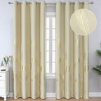 Blackout Curtains Elegant Palm Tree Pattern Designed Window Drapes Energy by ESTELARTEXTILER