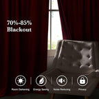 RYB HOME Velvet Curtains 108 inches Long, Extra Long High Ceiling Curtains | - Image 7