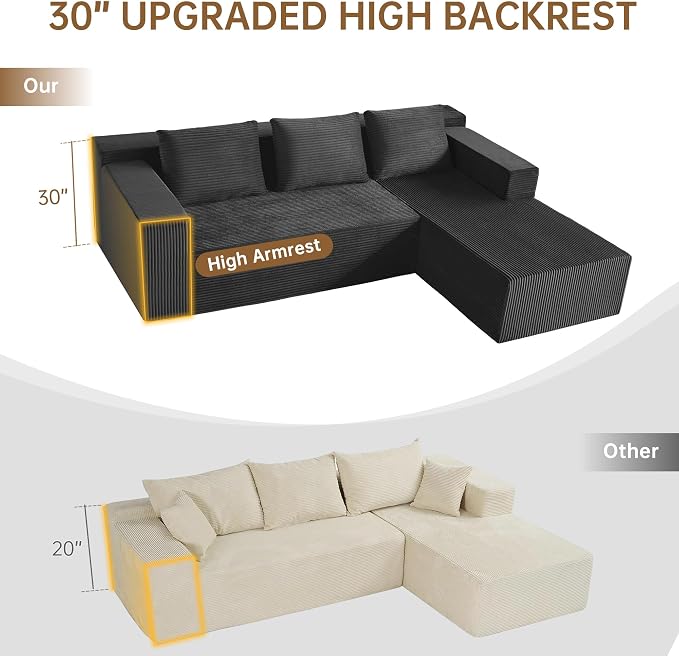 Nigoone 103" Sectional Couches, Modern Cloud Modular Couches - Image 4