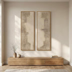 Large Framed Neutral Abstract Long Narrow Wall Art - Image 5