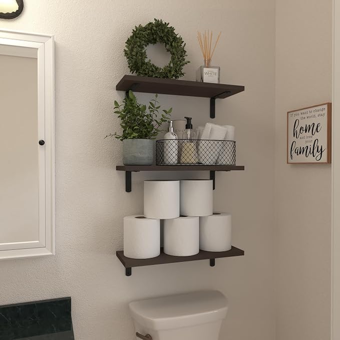 Wood Floating Shelves Set of 6, Shelves - Image 4