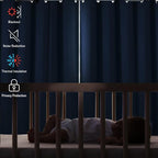 Diraysid Sky Blue Grommet Blackout Curtains - Image 5