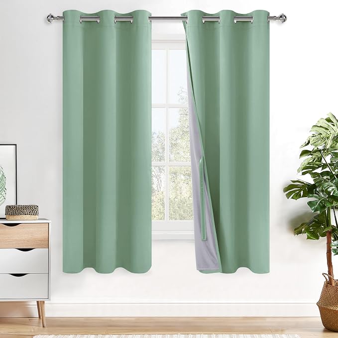 XWZO 100% Blackout Curtains 2 Panels by XWZO