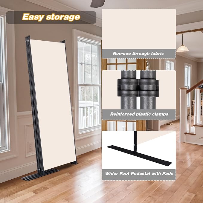Room Divider, 8 Panel Folding Privacy Screens - Image 4