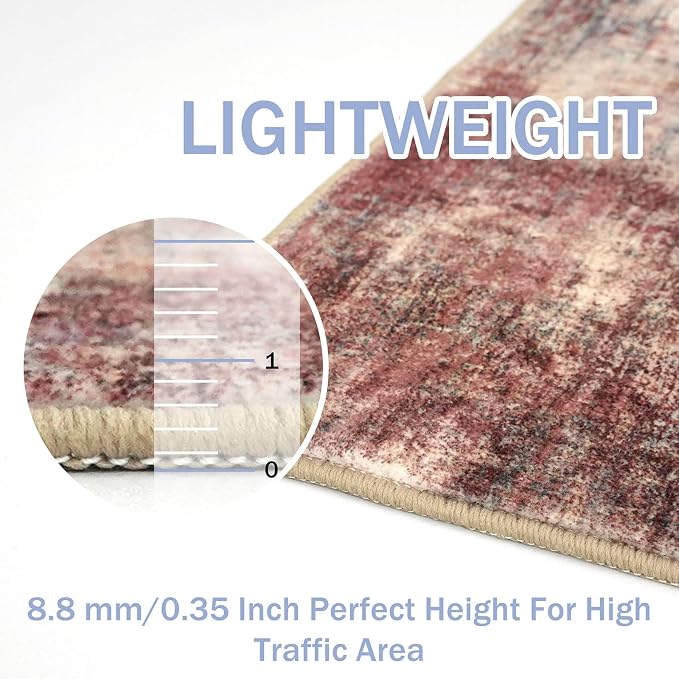 Abstract Round Area Rug 8 Ft Washable Circle Rugs Large Round Rug Non Slip Thin - Image 6