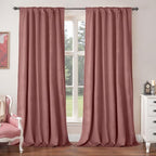 BGment Dusty Rose Pink Velvet Curtains 84 Inch - Image 2