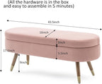 IAFIKE Oval Storage Bench 43.5" Ottoman Bench Upholstered Boucle Fabric - Image 2