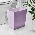 iDesign Small Plastic Bathroom Trash Can, Slim Rectangle Purple | - Image 3