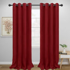 Easy-Going Thermal Grommet Blackout Curtains, 2 Panels 52x96 in | Christmas Red by Easy-Going