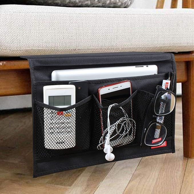Bedside Storage Organizer with Pockets, Bedside Caddy, Table Cabinet Storage - Image 5