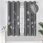 Dark Grey Blackout Curtains Energy Saving Light Blocking Curtains by ESTELARTEXTILER