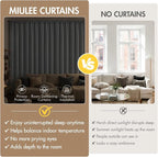 MIULEE 4 Panels Set Light Grey Blackout Curtains 63 Inch Length Bedroom | - Image 8