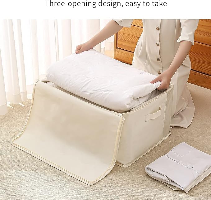 3 Pack Canvas Comforter Storage Bags - Image 3