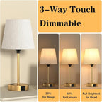 Gold Bedside Lamps Set 2 for Bedroom - Image 5