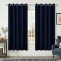 KOUFALL 72x63 Inches Long Navy Blue Blackout Curtains by KOUFALL