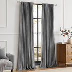 PRIMROSE Dark Grey Velvet Curtains 72 inch Long - Image 7