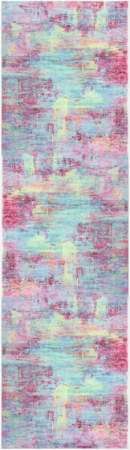 Abstract Runner Rug 2x7 Ft Washable Runners - Image 9