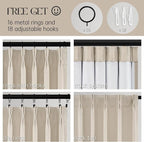 Oatmeal 90 Inches Long Linen Curtains - Image 2