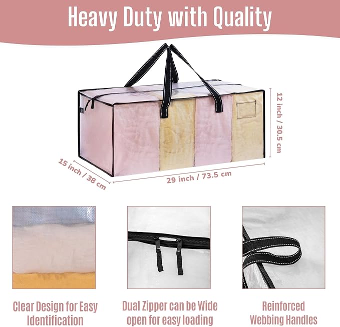 VENO Heavy Duty Moving Bags, Storage Bags, Easy Visibility, 10 Pack | Packing - Image 3