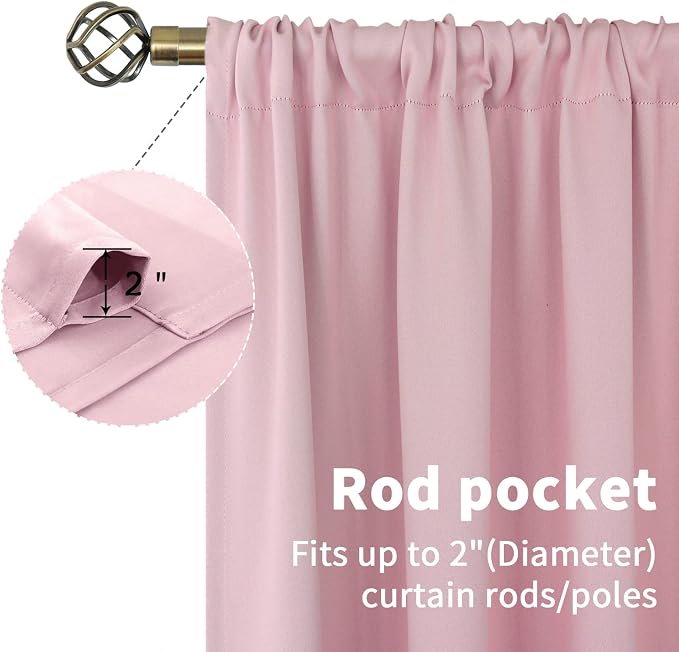 BGment Light Pink Curtains 36 Inch Length - Image 5