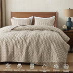 Beige Quilt King Size Bedding Sets - Image 5