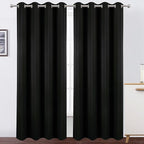 100% Blackout Curtains 52 x 95 Inch/Black Curtains 2 Panels - Image 2
