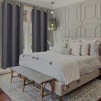 Diraysid Grey Grommet Blackout Curtains - Image 3
