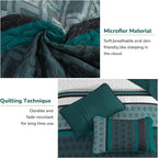 Dinjoy Quilts King Size, Striped Bedspread Bedding Sets, Dark Green | 3 Pieces - Image 5