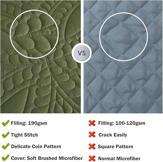 Cmfshape Oversize King Bedspread 128"x120", 3 Piece California King Quilt - Image 9
