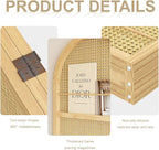 Rattan Room Divider with Built-in Bookshelf | Foldable Privacy Screen & - Image 3