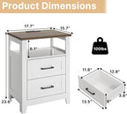 Decofy Farmhouse 2-Drawer Nightstand Set of 2 - Image 2