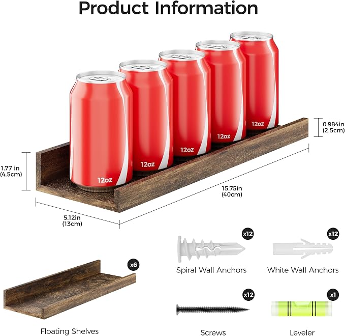 upsimples Floating Shelves for Wall Decor and Storage, Laundry Room Display and - Image 3