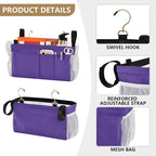 Dark Purple Bedside Caddy Storage Bag Bedside Organizer - Image 5