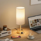 Gold Touch Bedside Lamp for Bedroom, Stepless Dimmable, USB A+C, AC Outlet | - Image 8