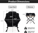 Youtanic Lazy Chair with Folding Ottoman, Accent Chair Plush Upholstered with - Image 3