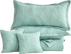 HZ & HY Oversized Queen Bedspreads, Seaglass | Generous Coverage, 5-Piece Quilt - Image 9