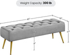 Yaheetech 45in Upholstered Velvet Ottoman Bench Seat - Image 3
