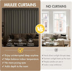 MIULEE Cobblestone Blackout Curtains 4 Panels Set 72 Inch Length Bedroom | - Image 6
