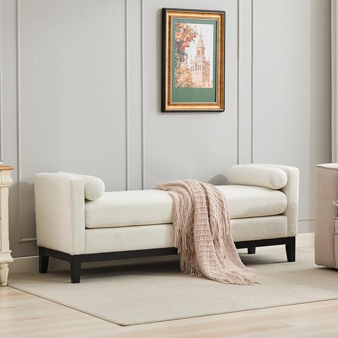 KEIKI Oversize Boucle Bench Ottoman - Image 3