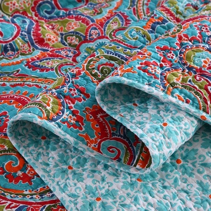 3-Piece Bedspread Quilt Set Oversized Quilted Bedding Reversible Cotton - Image 4