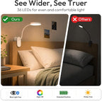 Clip on Light, Stepless Dimmable & 3 Colors Touch Control Clip On Bed Light. - Image 6