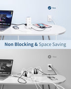 Extension Cord with Multiple Outlets, SMALLRT Flat Plug Power Strip Tower - Image 7