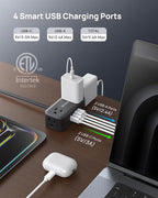 TROND 360° Rotating Flat Plug Power Strip 8ft, 4 Widely AC Outlets, Wall Mount - Image 2